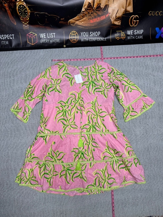 Dresses & Skirts - MODAPOSA XL Pink and Green Cotton Dress with Tassels